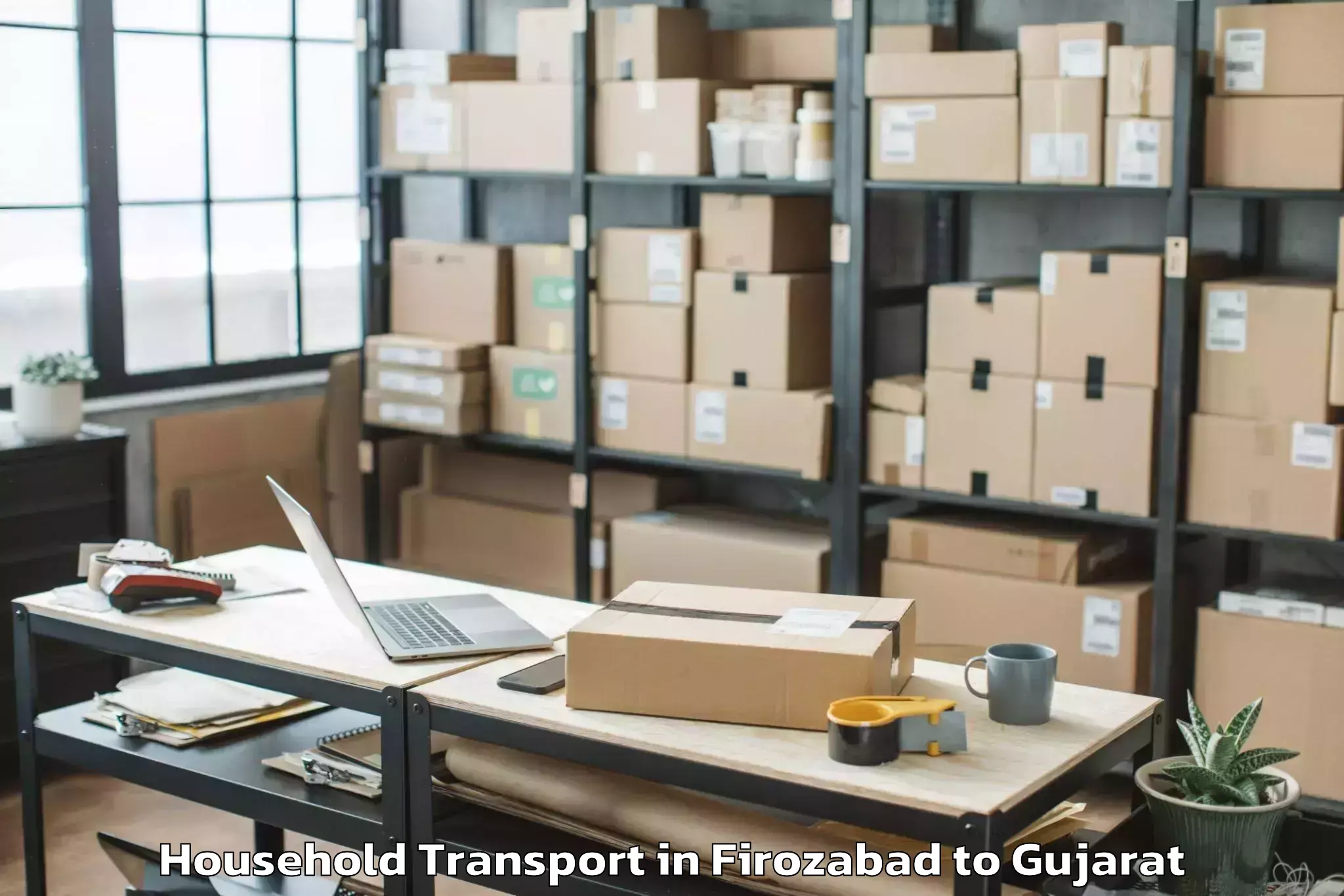 Reliable Firozabad to Waghai Household Transport